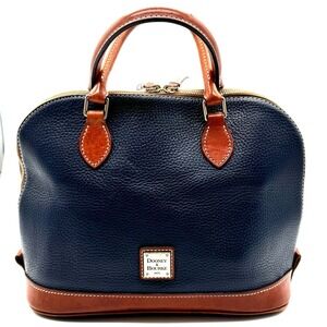Dooney & Bourke Zip Domed Bag Sky Blue Pebbled Leather Medium